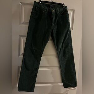 J. Crew Men's Dark Green Corduroy Pants